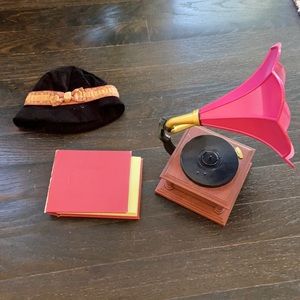 American Girl Record Player and Hat